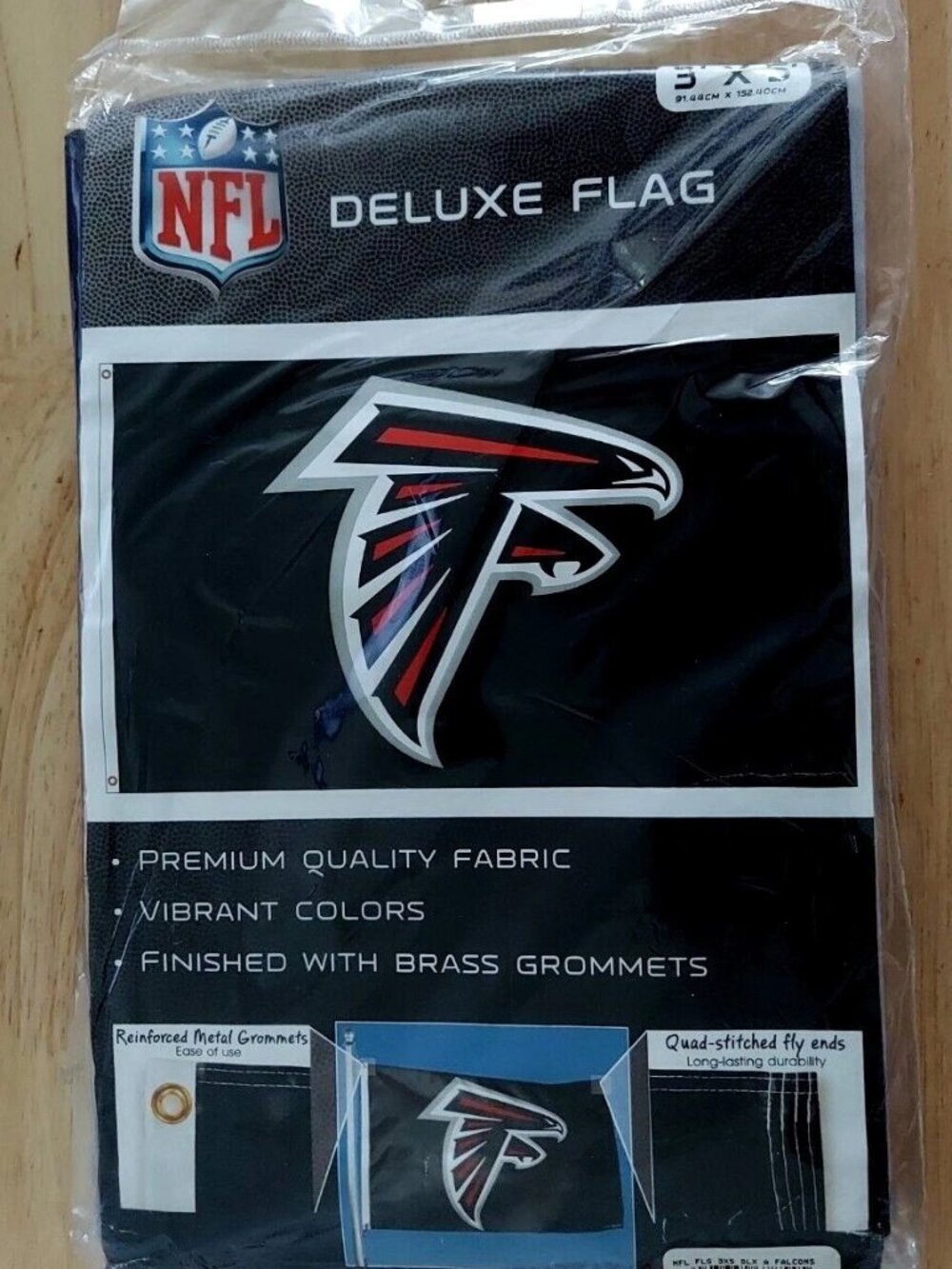 Atlanta Falcons Flag Indoor Outdoor Banner Wincraft 3 Feet by 5 Feet Black New
